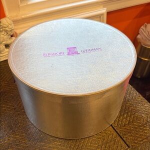 Silver Women's Hat Box by Bergdorf Goodman